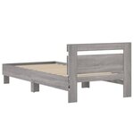 vidaXL Cadre de lit tête de lit et lumières LED sonoma gris 90x190 cm