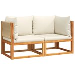 vidaXL Canapés d'angle de jardin avec coussins 2 pièces Bois d'acacia et corde