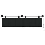 vidaXL Tête de lit suspendue Avec lumière LED Noir Tissu