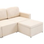 Vidaxl canapé-lit modulaire 3 places crème tissu
