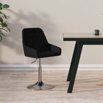 vidaXL Chaise pivotante de salle à manger Noir Tissu