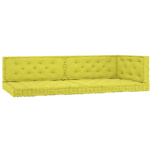 vidaXL Coussins de plancher de palette lot de 5 Vert pomme Coton