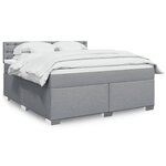 vidaXL Sommier à lattes de lit avec matelas Gris clair 180x200cm Tissu