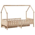 vidaXL Cadre de lit enfants avec tiroirs sans matelas 90x190 cm bois