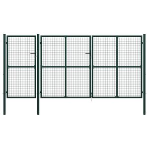 vidaXL Portail de jardin Acier 400 x 150 cm Vert