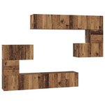 vidaXL Ensemble meuble TV 8 Pièces Bois Ancien Bois d'ingénierie