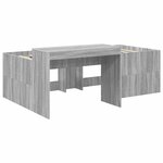 vidaXL Lit haut pour enfants avec bureau Sonoma gris 75 x 190 cm