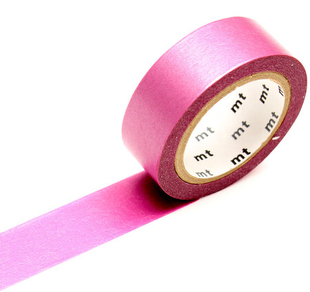 Masking Tape MT 1 5 cm Uni Pearl irisé magenta