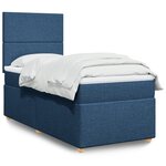 vidaXL Sommier à lattes de lit avec matelas Bleu 90x190 cm Tissu