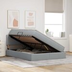 vidaXL Lit avec rangement et LED Gris clair 140 x 200 cm Polyester
