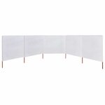 vidaXL Paravent 5 panneaux Tissu 600 x 80 cm Blanc sable