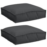 vidaXL Coussin 2 pc Tissu Oxford Noir 40 x 40 x 8 cm
