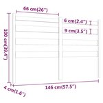 vidaXL Tête de lit Marron miel 146x4x100 cm Bois massif de pin