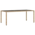 vidaXL Ensemble à manger de jardin et coussins 9 Pièces beige rotin verre