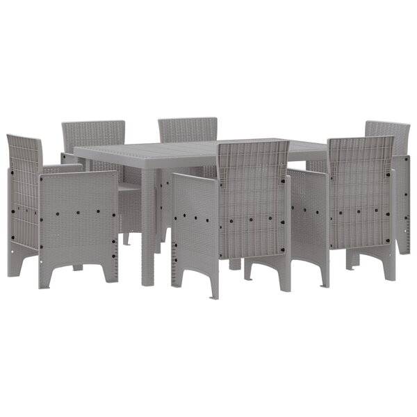 vidaXL Ensemble de Salle à Manger de Jardin 7 Pièces Gris clair Plastique