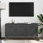 vidaXL Meuble TV noir 100 5x39x50 5 cm acier