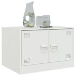 vidaXL Table basse blanc 67x50x44 cm acier