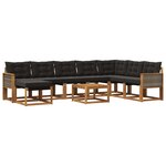 vidaXL Ensemble de canapés d'extérieur 9 pc Naturel et noir