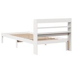 vidaXL Cadre de lit sans matelas blanc 75x190 cm bois de pin massif