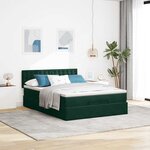 vidaXL Cadre de lit ottoman avec matelas vert foncé 140x190 cm velours