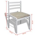 vidaXL Chaises à manger lot de 6 blanc bois solide et velours