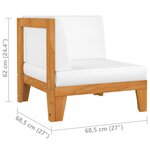 vidaXL Salon de jardin 2 Pièces avec coussins Bois d'acacia solide