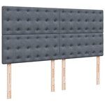 vidaXL Sommier à lattes de lit et matelas Gris foncé 200x200cm Velours