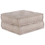 Canapé pouf modulable 2 places convertible en tissu beige clair