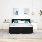Lit Box Spring avec Matelas - Noir  140x200 cm  Tissu