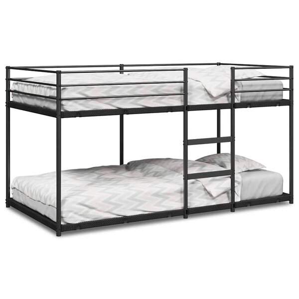 vidaXL Lit superposé sans matelas noir 100x200 cm acier