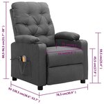 vidaXL Fauteuil électrique de massage Gris clair Tissu