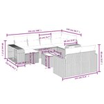 vidaXL Salon de jardin et coussins 11 Pièces marron résine tressée