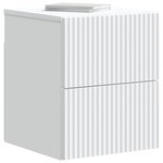 vidaXL Cabinet de chevet mural avec tiroir Blanc 33 x 34 5 x 40 cm