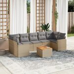 vidaXL Salon de jardin avec coussins 8Pièces mélange beige résine tressée