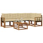 vidaXL Ensemble de canapés d'extérieur 6 Pièces Naturel et Beige