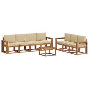 vidaXL Ensemble de canapés d'extérieur 8 pc Naturel et Beige