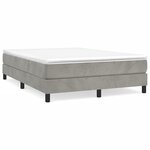 vidaXL Cadre de lit Gris clair 140x190 cm Velours