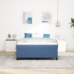 vidaXL Lit Box Spring Bleu 140x200 cm en Tissu Côtelé