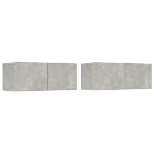 vidaXL Meubles TV 2 Pièces gris béton 80x30x30 cm bois d'ingénierie