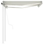 vidaXL Auvent automatique avec capteur de vent et LED 3 5x2 5 m Crème