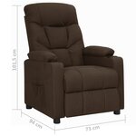 vidaXL Fauteuil Marron foncé Tissu