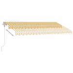 vidaXL Auvent automatique capteur de vent/LED 400x300cm Jaune et blanc