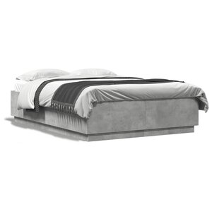 vidaXL Cadre de lit sans matelas gris béton 150x200 cm