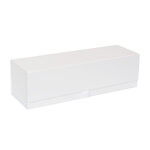 Boîte longue luxe blanc mat à fermeture aimantée 33 x 10 x 9.5 cm