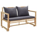 vidaXL Banc de jardin avec coussins 115 cm Bambou
