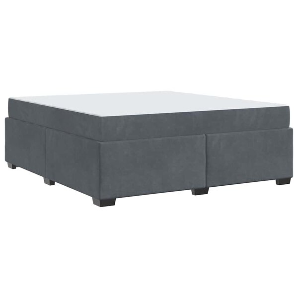 vidaXL Cadre de lit avec matelas Gris foncé 180 x 200 cm tissu