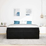 vidaXL Cadre de lit avec matelas Noir 180 x 200 cm tissu