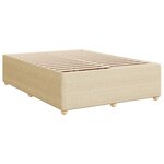 vidaXL Sommier à lattes de lit avec matelas Crème 160x200 cm Tissu
