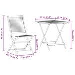 vidaXL Ensemble de Mobilier d'Extérieur 3 Pièces 70 x 70 x 75 cm