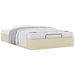 vidaXL Cadre de lit ottoman sans matelas crème 120x190 cm tissu